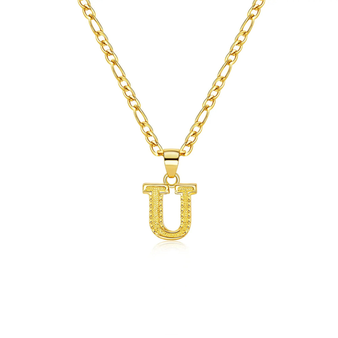 26 Letter Pendant Titanium Steel Necklace