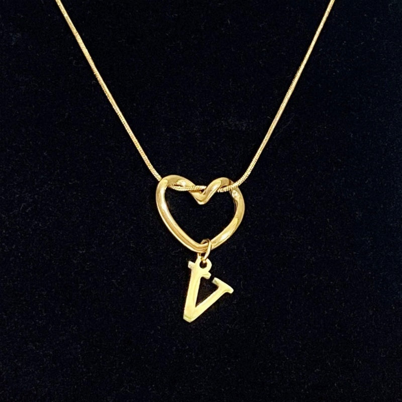 Personalized Heart Initial Necklace