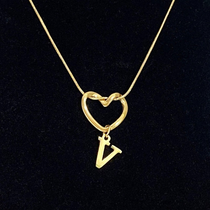 Personalized Heart Initial Necklace