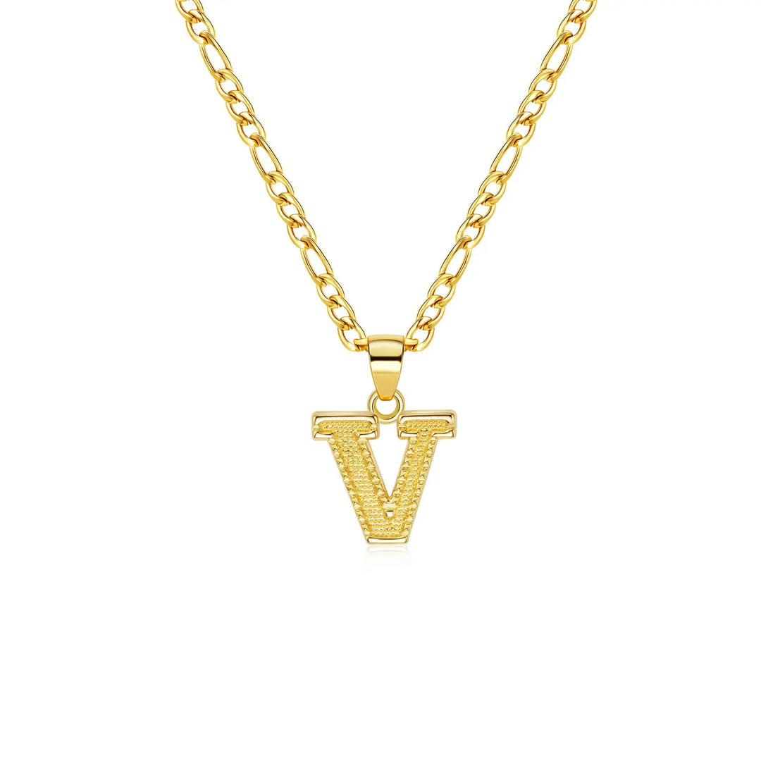 26 Letter Pendant Titanium Steel Necklace