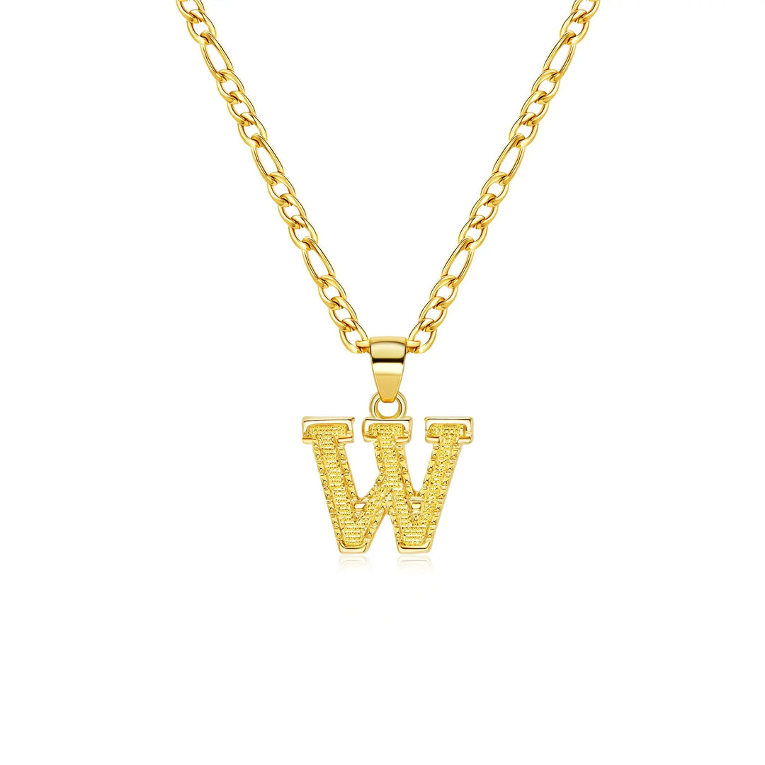 26 Letter Pendant Titanium Steel Necklace