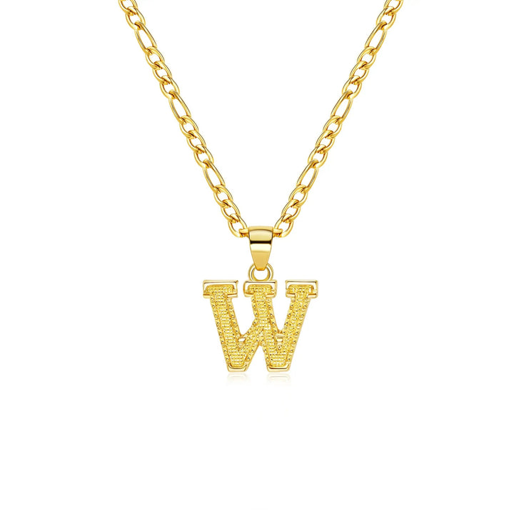 26 Letter Pendant Titanium Steel Necklace