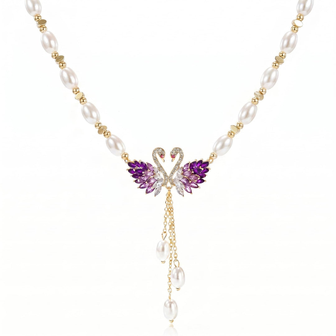 Swan Pearl Drop Necklace