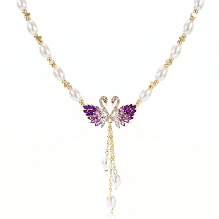 Swan Pearl Drop Necklace