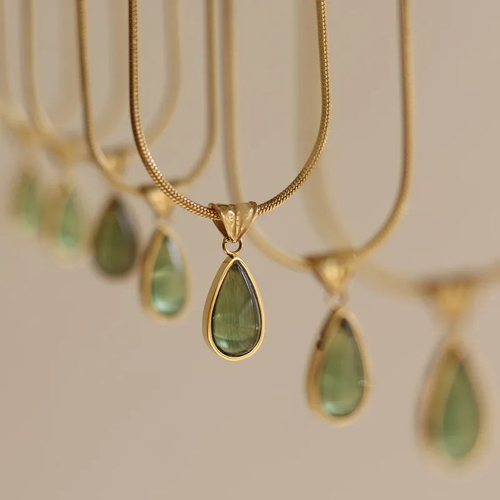 Green Teardrop Necklace
