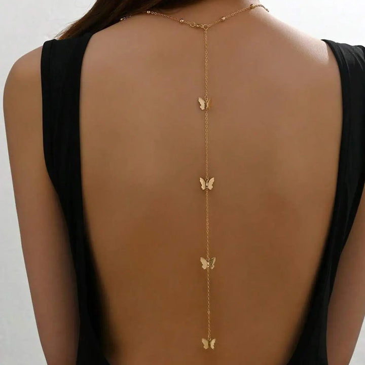 Butterfly Back Drop Necklace Daily Party Jewelry