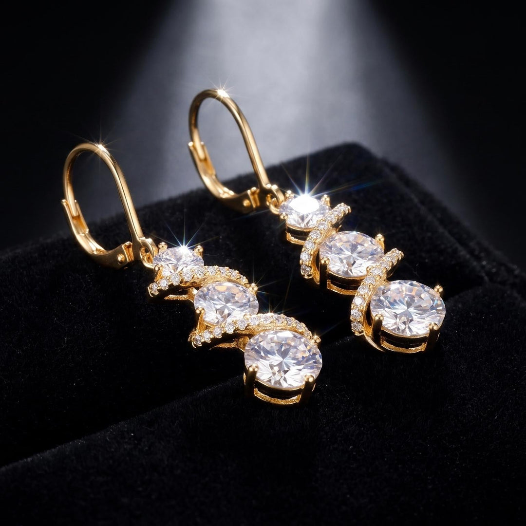 Minimalist Long Zircon Spiral Earrings