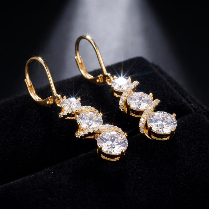 Minimalist Long Zircon Spiral Earrings