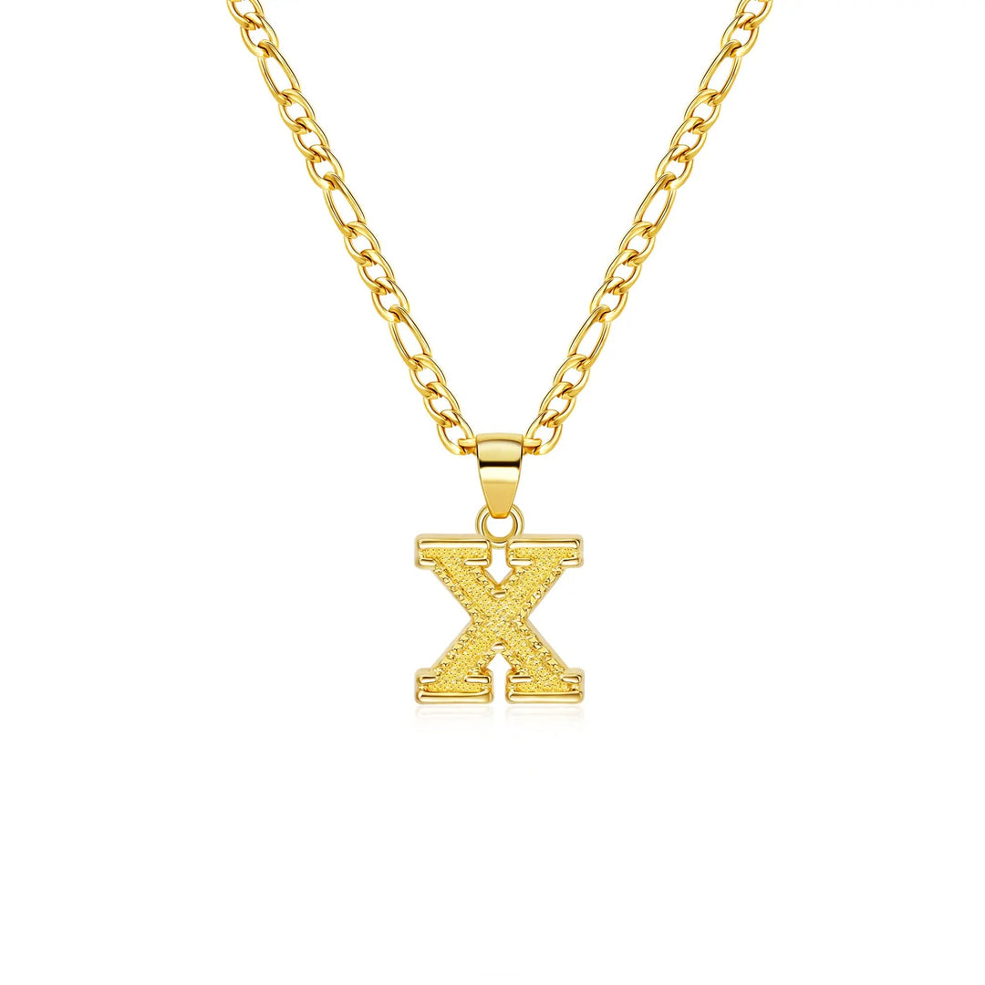 26 Letter Pendant Titanium Steel Necklace