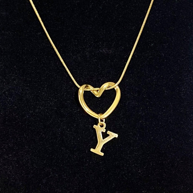Personalized Heart Initial Necklace