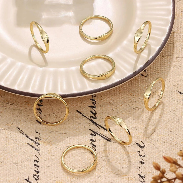 Initial Letter Stackable Ring Daily Wear