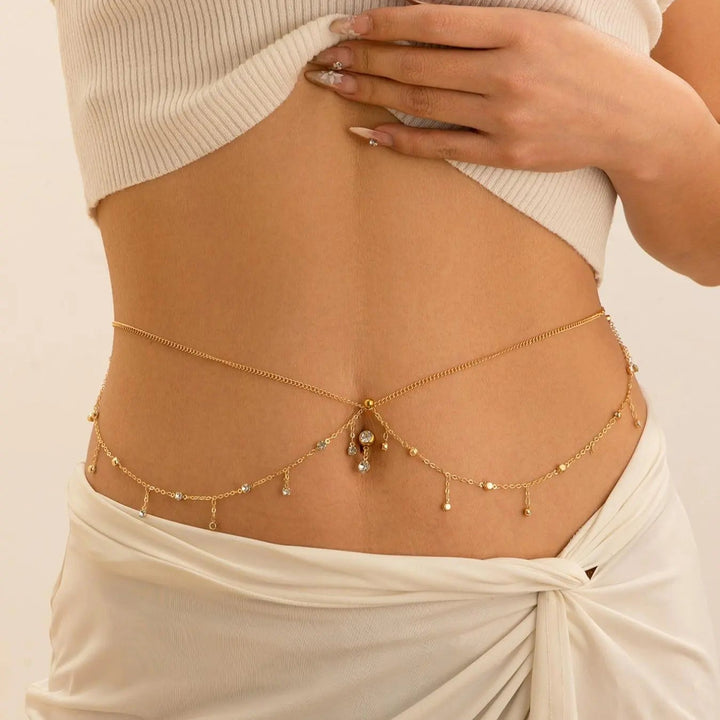 Layered Dangle Waist Chain Vacation Party Accessory