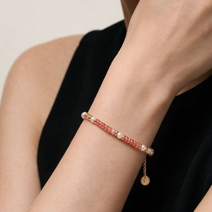 Gemstone Beaded Slider Bracelet