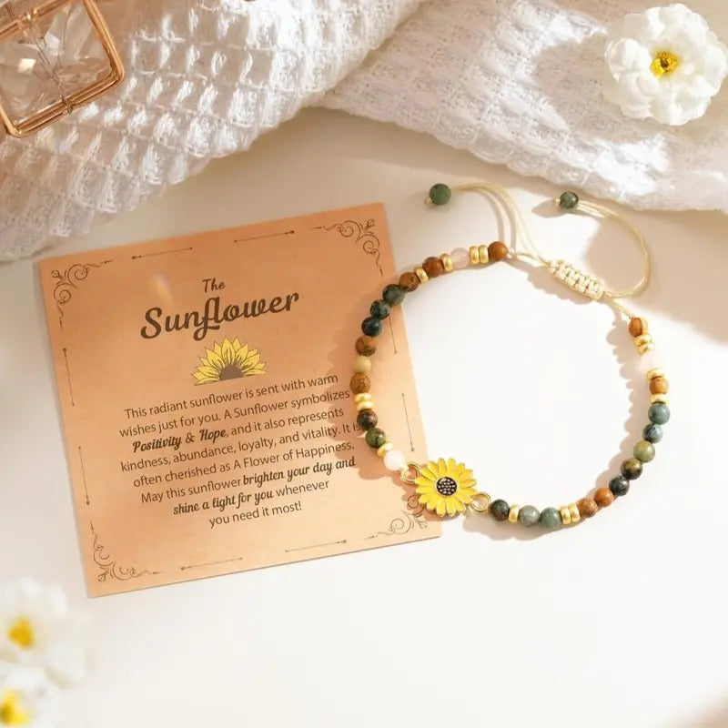 Sunflower Bead Bracelet for Women