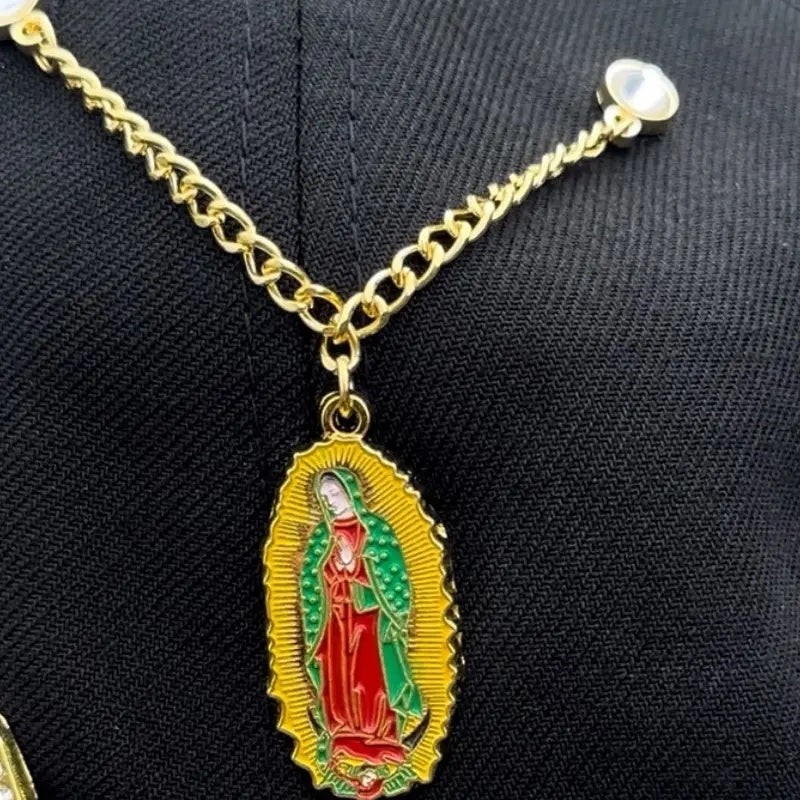 Virgin Mary Metal Hat Pin Enamel Style