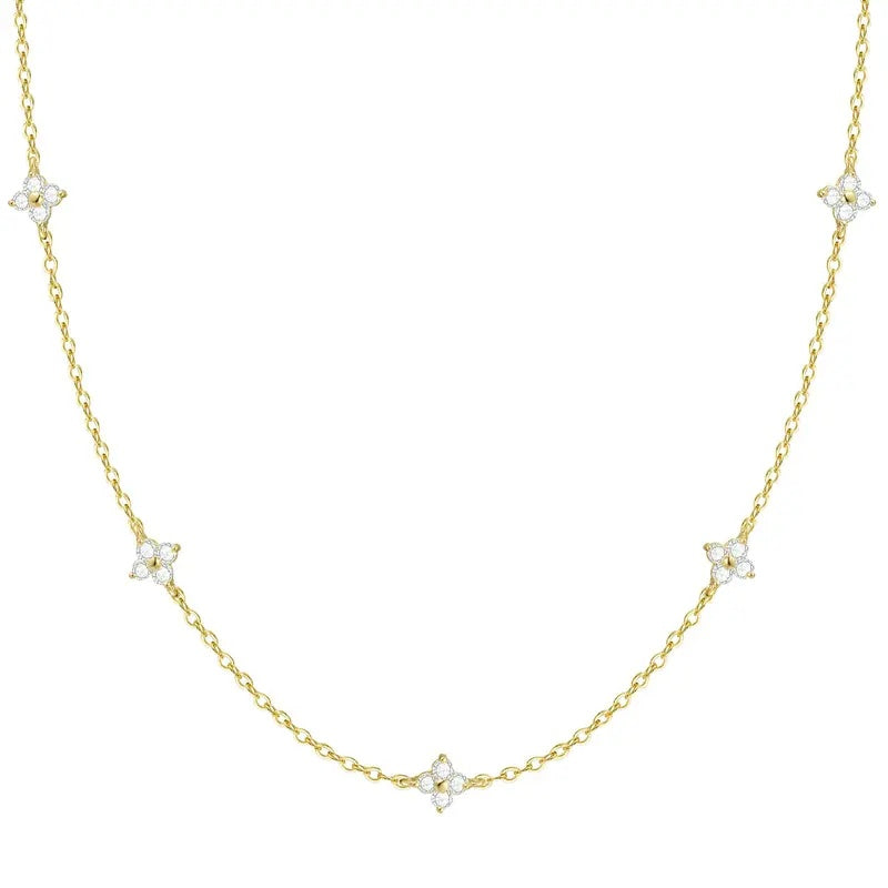 Star Charm Zircon Choker Necklace for Women
