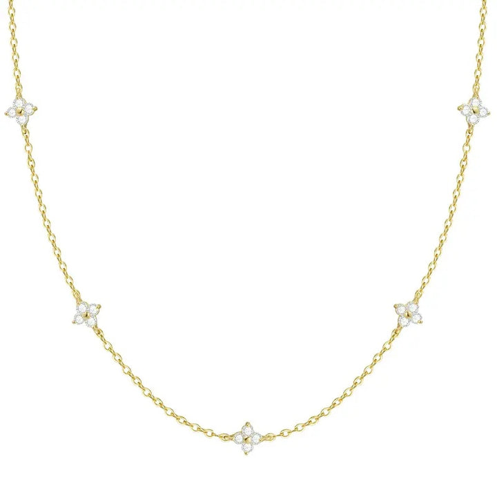 Star Charm Zircon Choker Necklace for Women