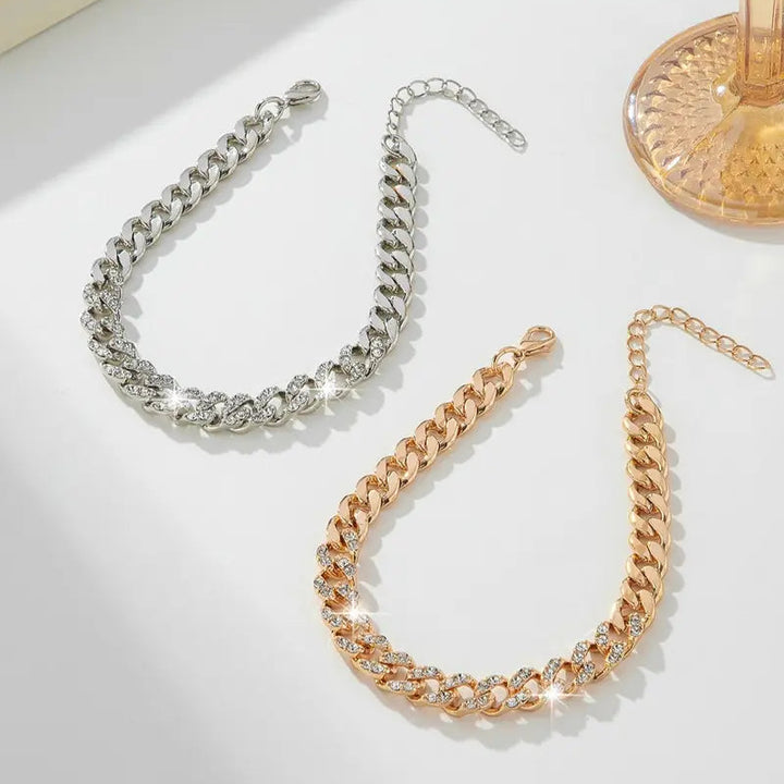 Sparkly Cubic Zirconia Cuban Ankle Chain