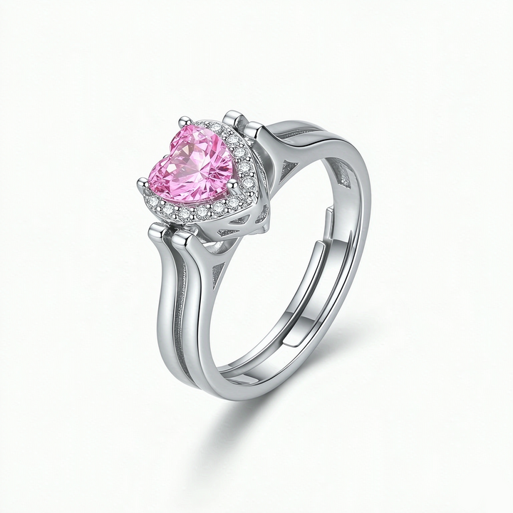 Flip Heart Dual Band Ring For Daily Personal Styling