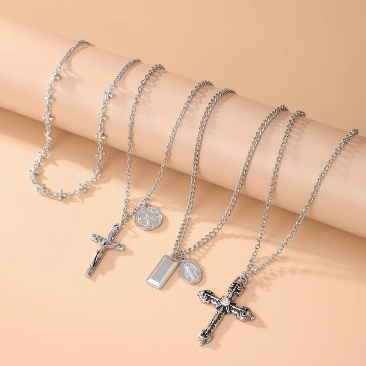 Layered Cross Necklace Everyday Style