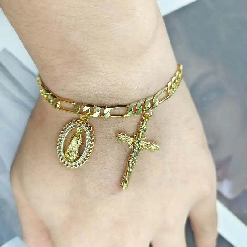 Virgin Mary Coin Bracelet