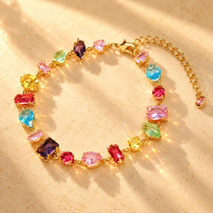 Shiny Rainbow Zircon Link Bracele
