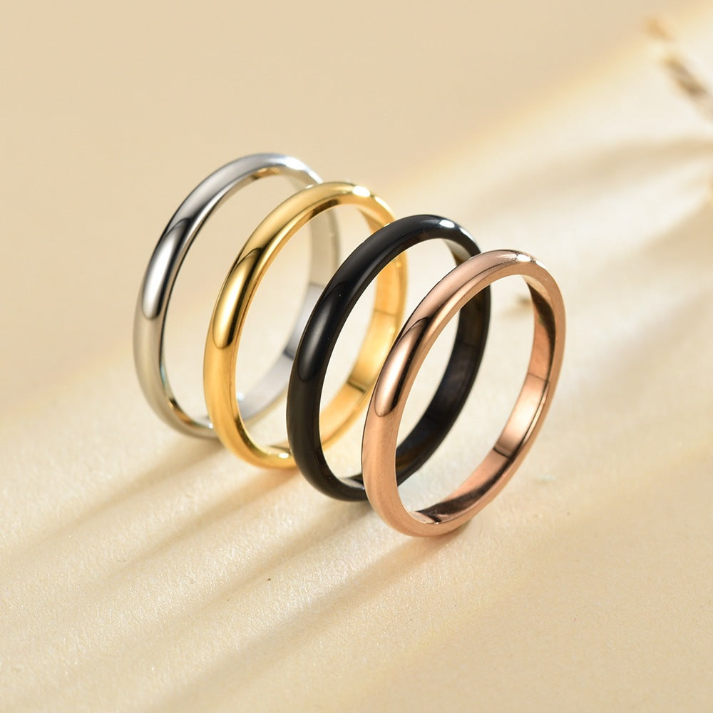 Minimal Polished Titanium Steel Band Ring