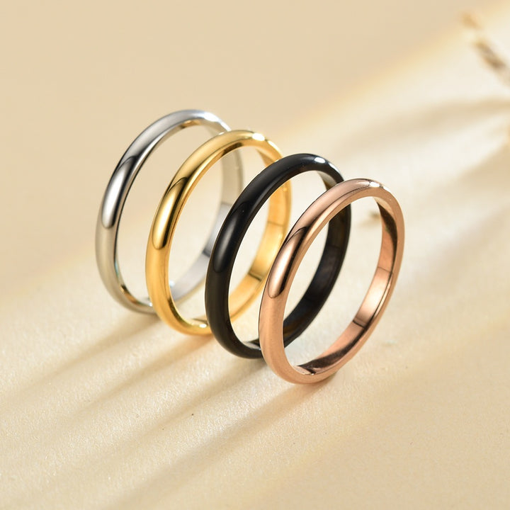 Minimal Polished Titanium Steel Band Ring