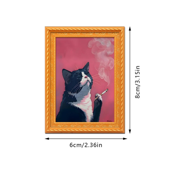 Smoking Cigarette Cat Fridge Magnet