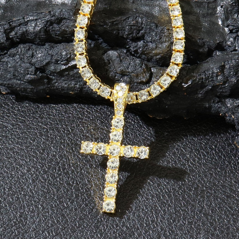 Iced Cross Pendant Necklace