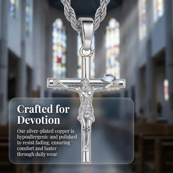 Twisted Chain Jesus Cross Necklace