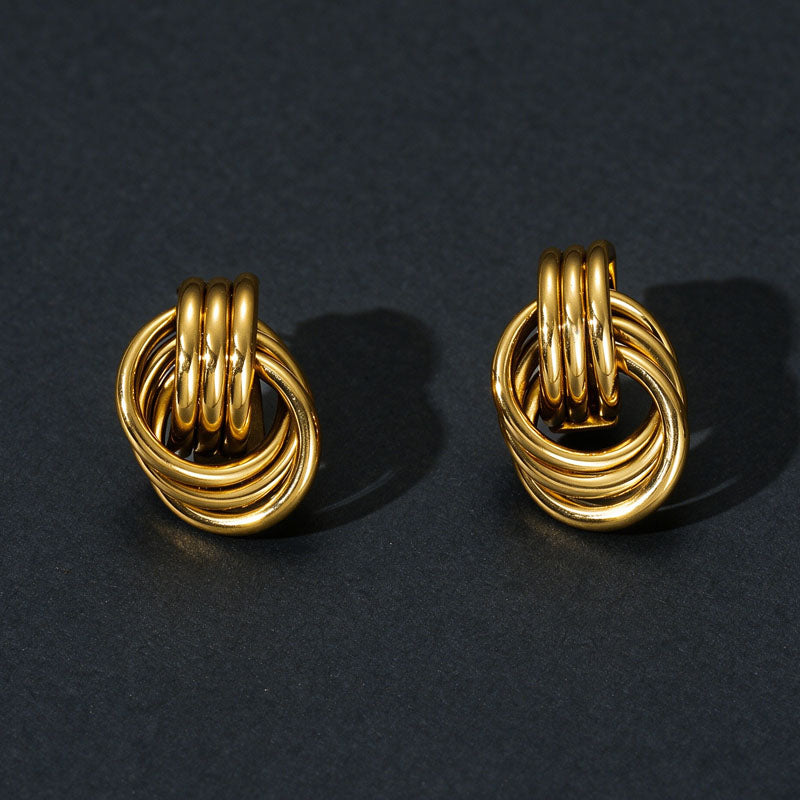 Knot-detail hoop earrings