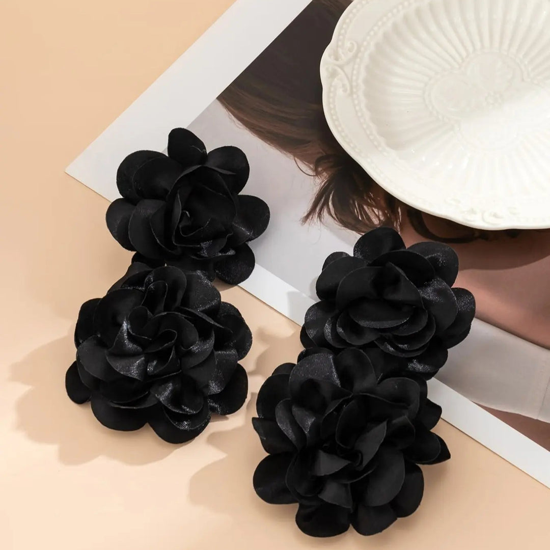 Oversized Flower Earrings Party Wear