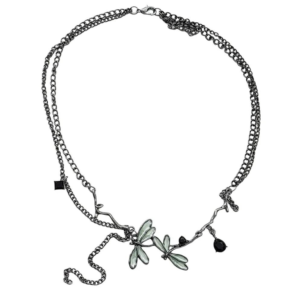 Dragonfly Choker Necklace Festival Style