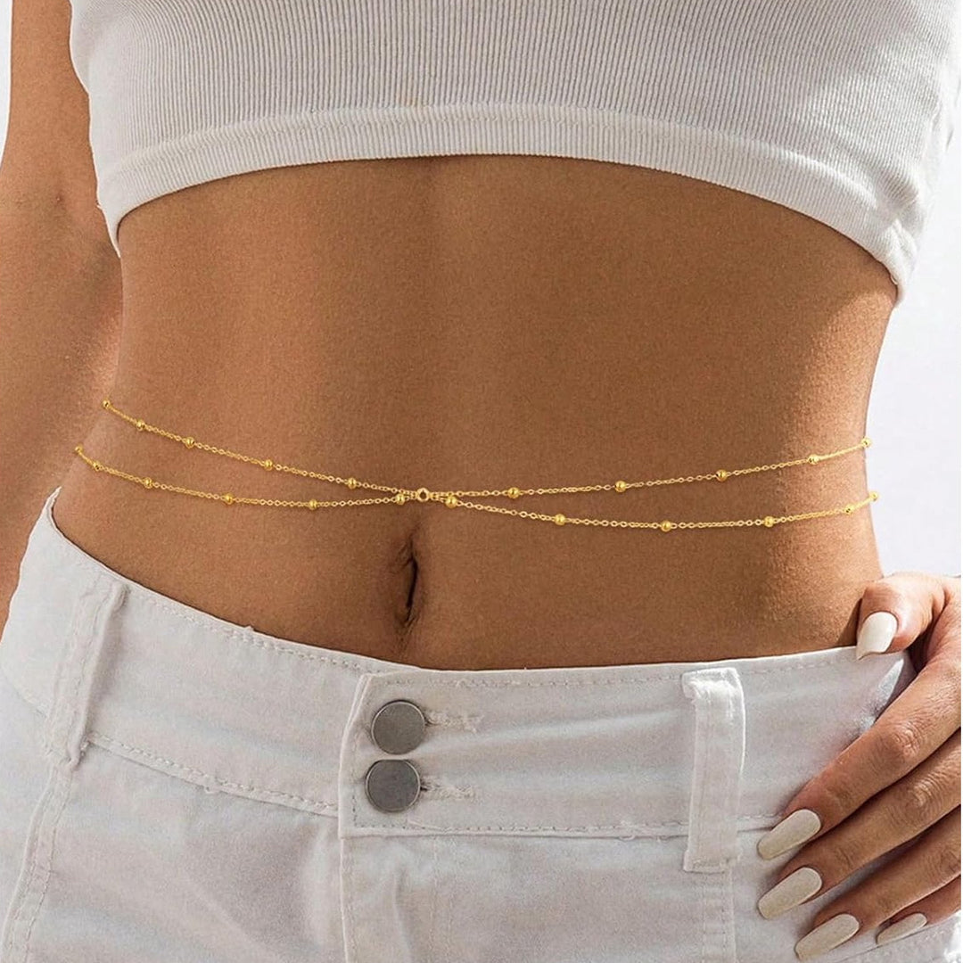 Double Bead Waist Chain Beach Body Accessory