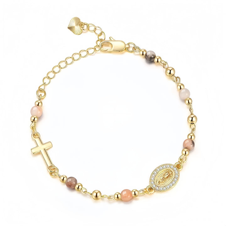 Faith Rosary Crystal  Virgin Cross Bracelet