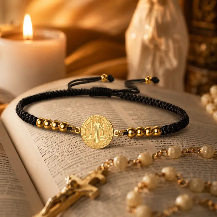 Saint Benedict Medal Cord Bracelet
