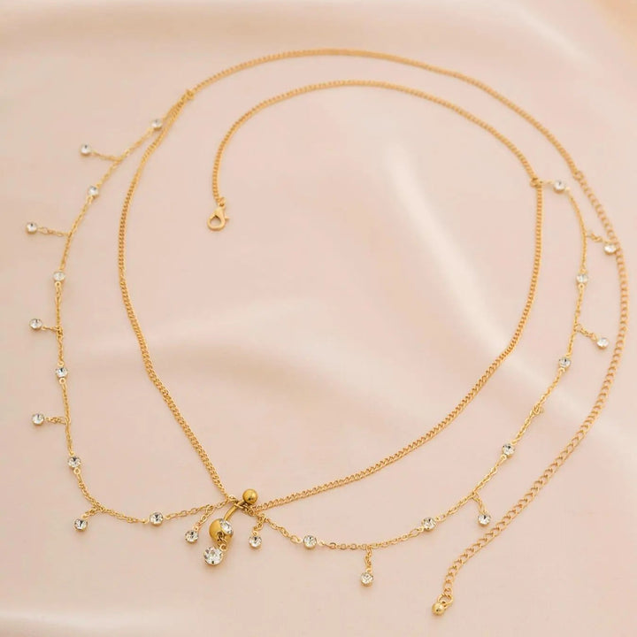Layered Dangle Waist Chain Vacation Party Accessory