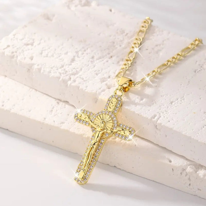 Jesus Crucifix Cross Pendant Necklace