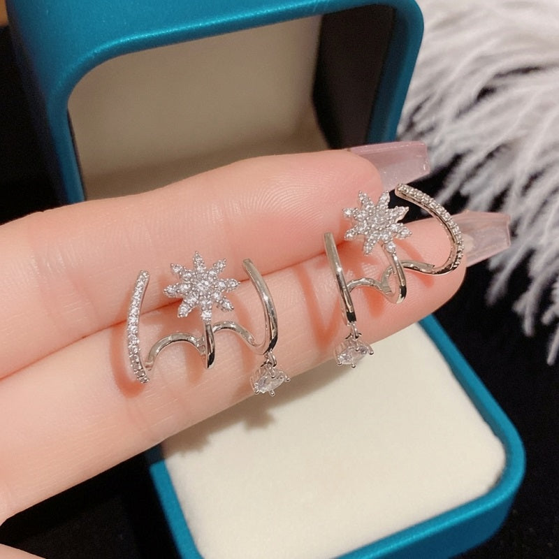 Multi Hoop Zircon Stud Earrings for Women