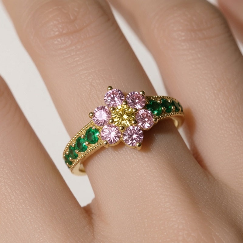 Luxury Adjustable Zircon Ring for a Sweet Look