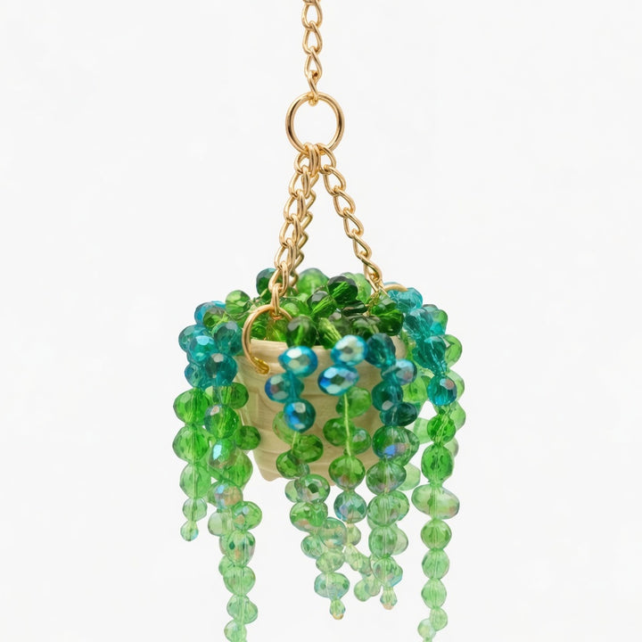 Beaded Succulent Car Charm Decor