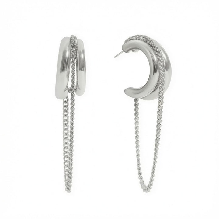 Connected Chain Hoop Earrings