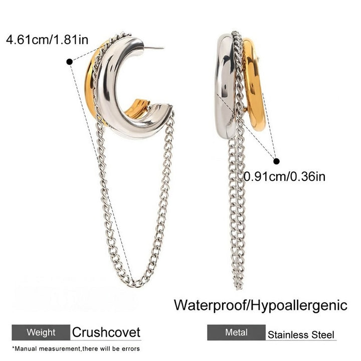 Connected Chain Hoop Earrings