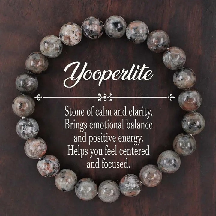 Natural Flame Stone Beaded Bracelet