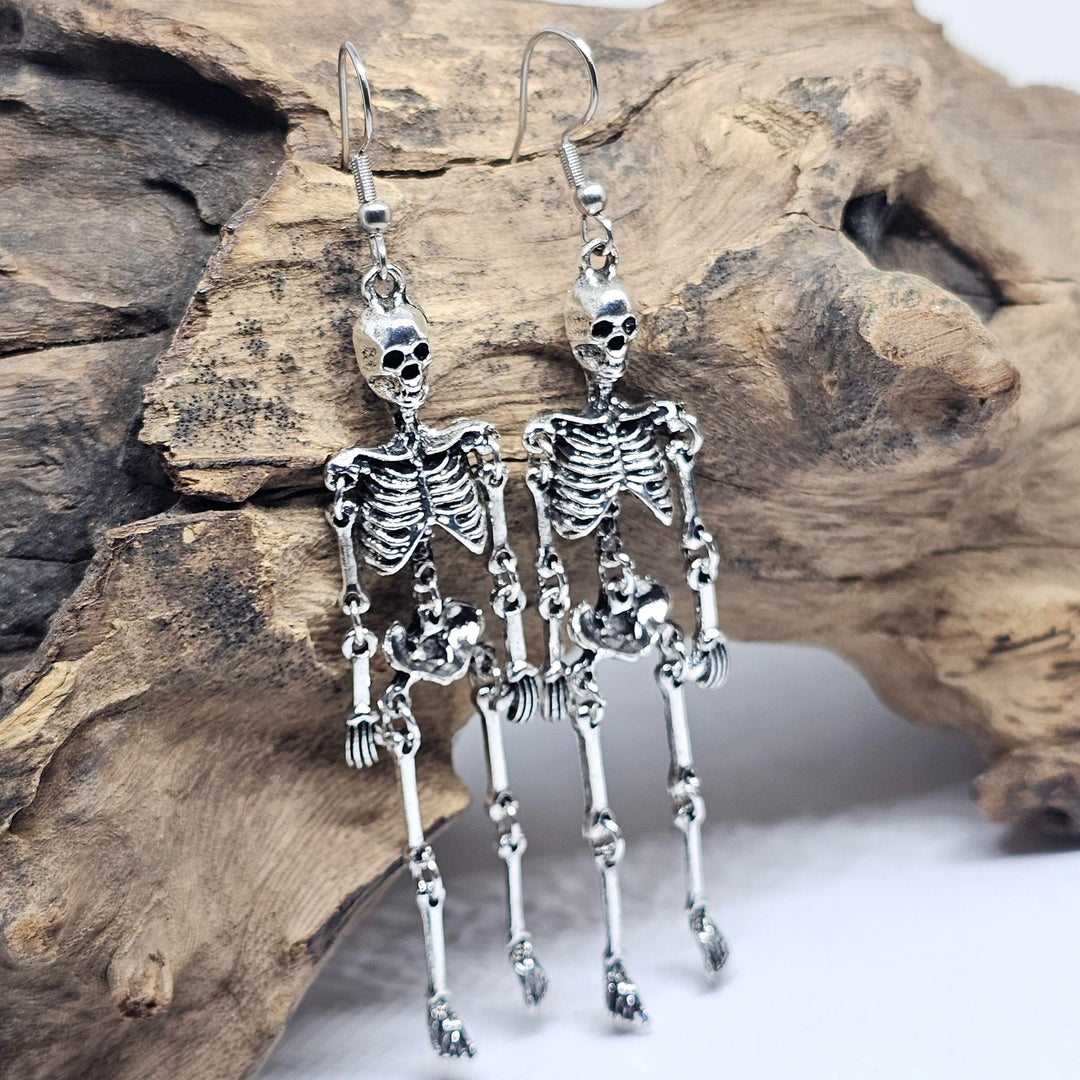 Articulated Skeleton Halloween Earrings