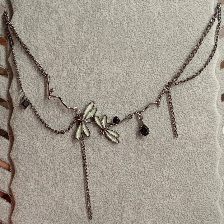Dragonfly Choker Necklace Festival Style