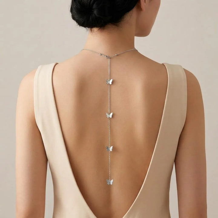 Butterfly Back Drop Necklace Daily Party Jewelry