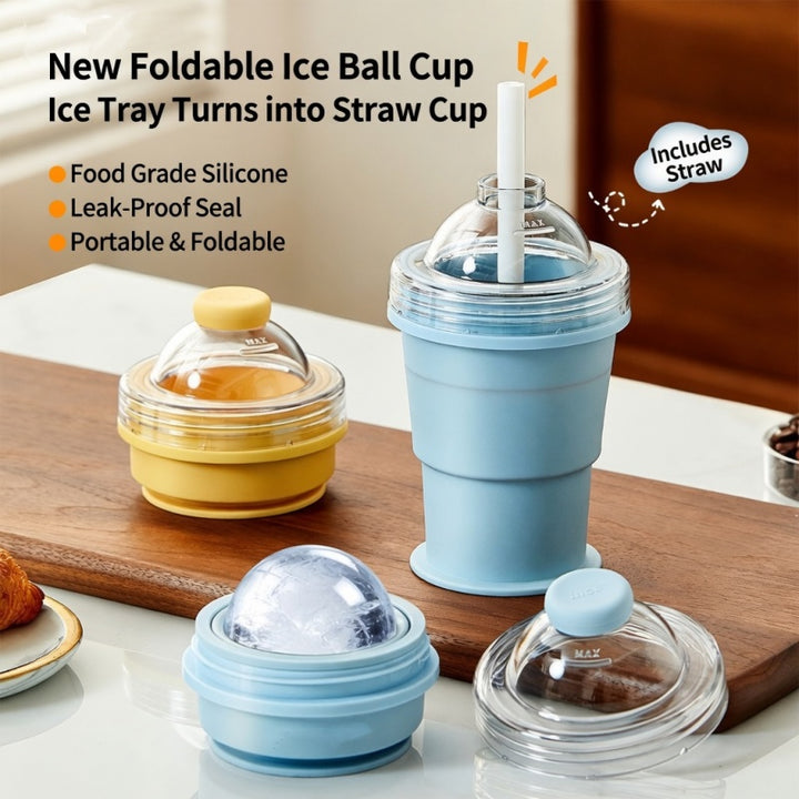Collapsible Ice Ball Cup Travel Tumbler