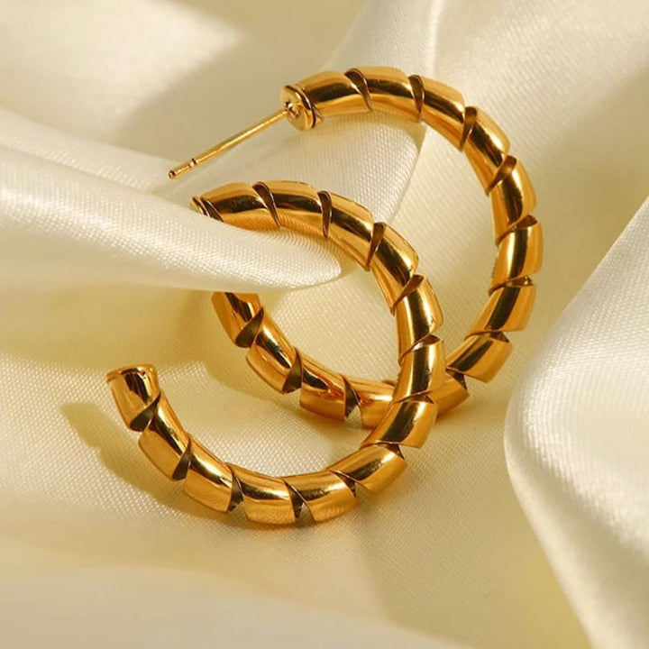Sculpted Twist Hoop Earrings